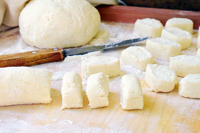 Gnocchi being made