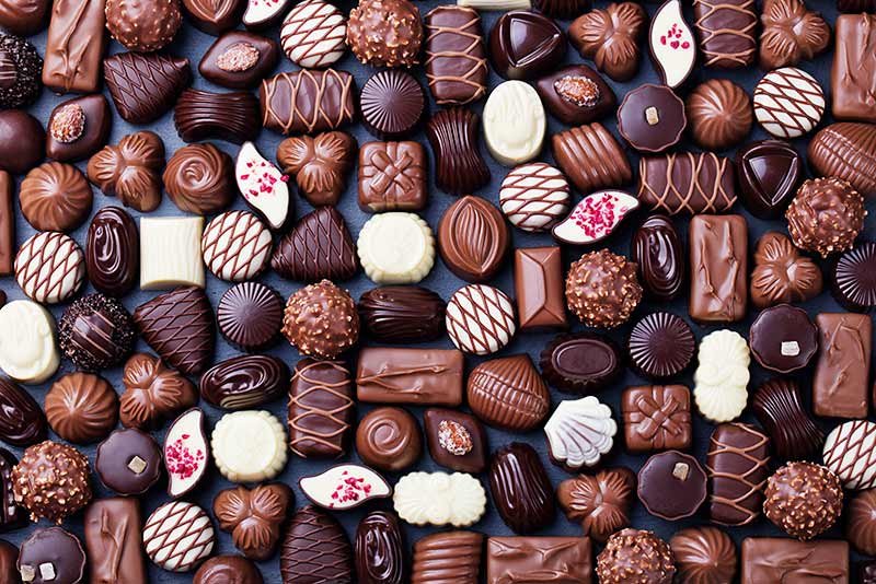 Valentine's Day chocolates laid on a table