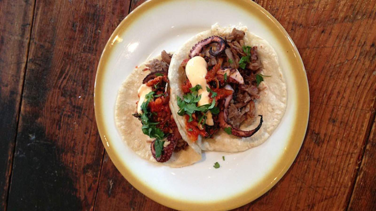 Surf and Turf Taco at Antique Taco