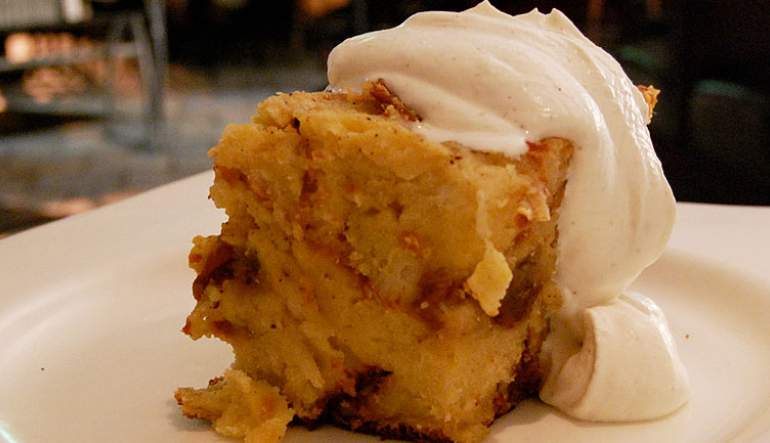 Traditional Bread Pudding With Warm Whiskey Sauce