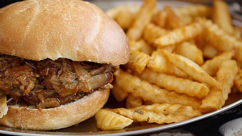 Barbecue Pulled Pork Sandwich with Cole slaw