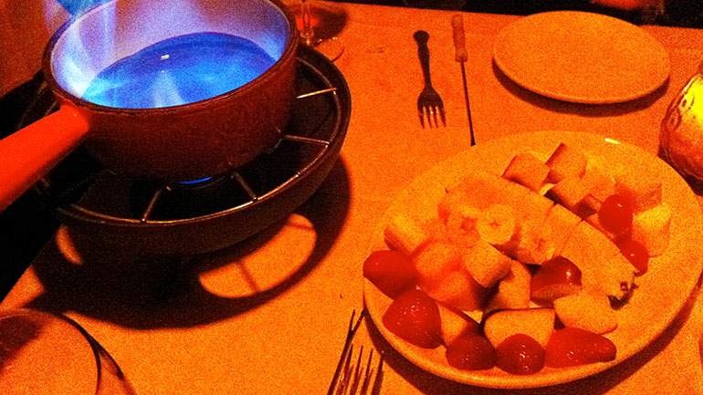 Dark Belgian Chocolate Fondue with Fresh Fruit