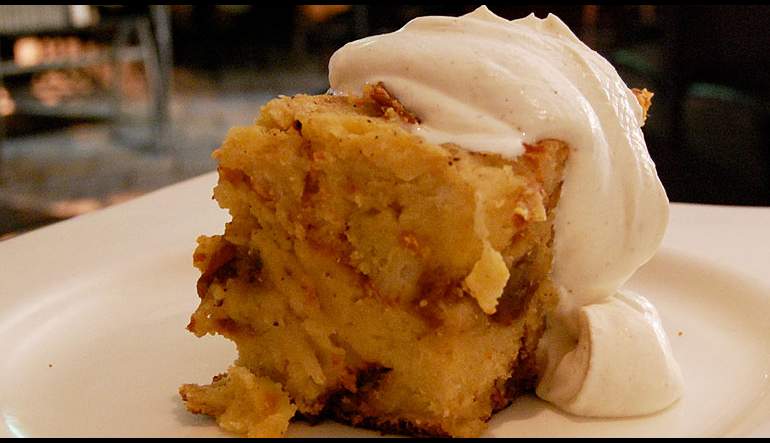 Traditional Bread Pudding With Warm Whiskey Sauce
