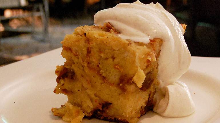 Traditional Bread Pudding With Warm Whiskey Sauce